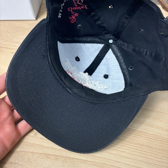 Vintage Kansas Jayhawks Hat Cap Strapback Black Womens Basketball Sweet 16 90s - Picture 7 of 11